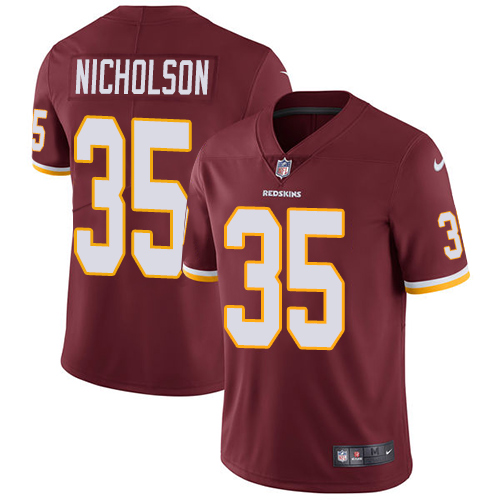 Men's Washington Redskins #35 Montae Nicholson Burgundy Red Vapor Untouchable Limited Stitched NFL Jersey